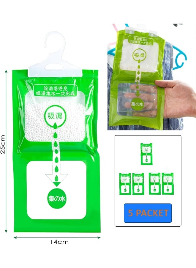 NanoCalc Moisture Absorbing Dehumidifier Hanging Bag 100g – Efficient moisture absorber for closets, wardrobes, basements, cars, and gym bags. Rid dampness & control humidity effectively. (5 case) - Image 2