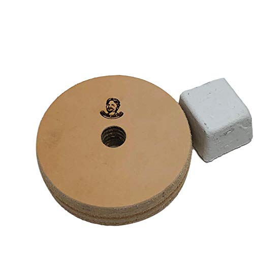 TAMROD HOLDINGS LLC 3" Leather Honing Wheel - Buffing Compound Included (3/4" Wide) - Image 1