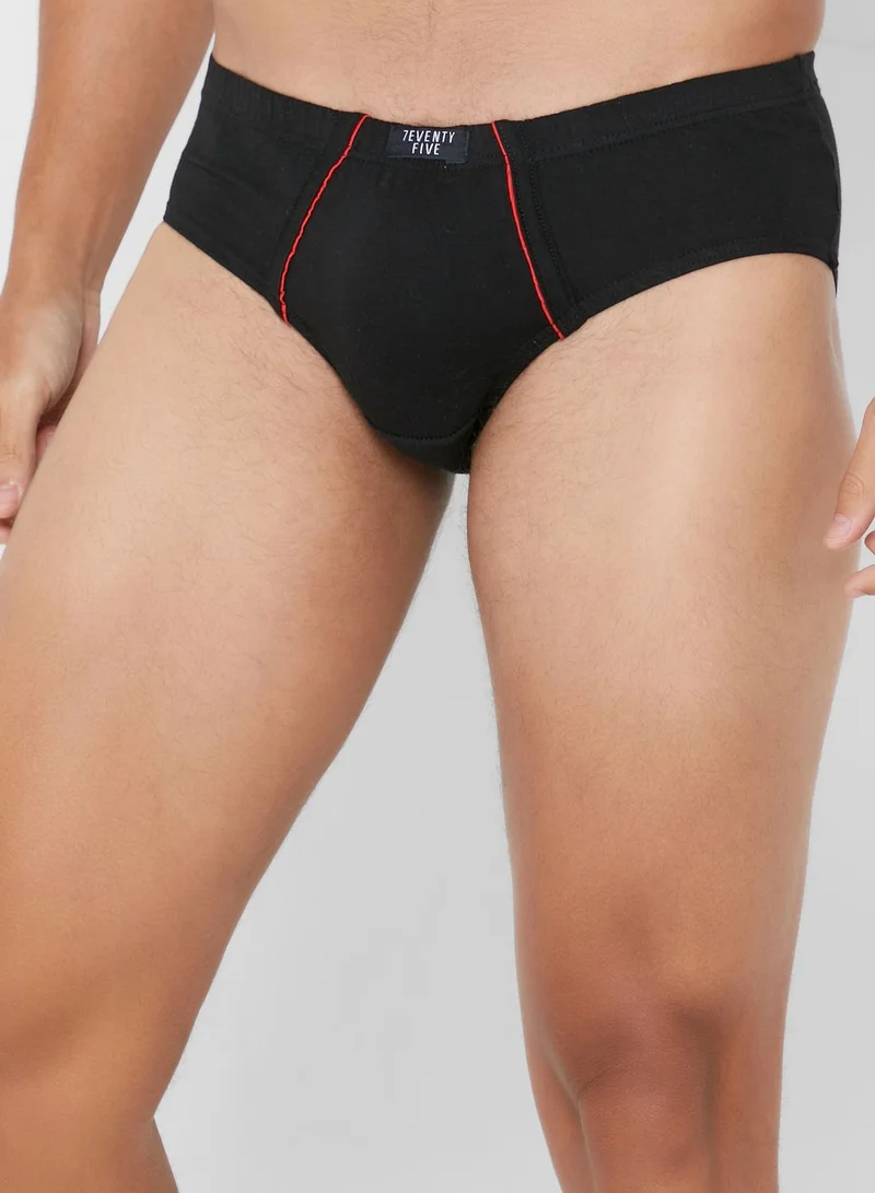 Seventy Five 3 Pack  Tab On Waist French Briefs With Antibacterial Finish