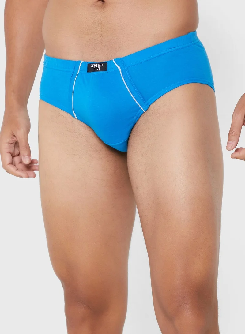 Seventy Five 3 Pack  Tab On Waist French Briefs With Antibacterial Finish