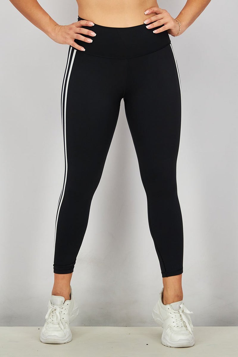 Adidas Women Sportswear Fit Believe This 20 3 Stripes 7/8 Tights, Black - Image 1