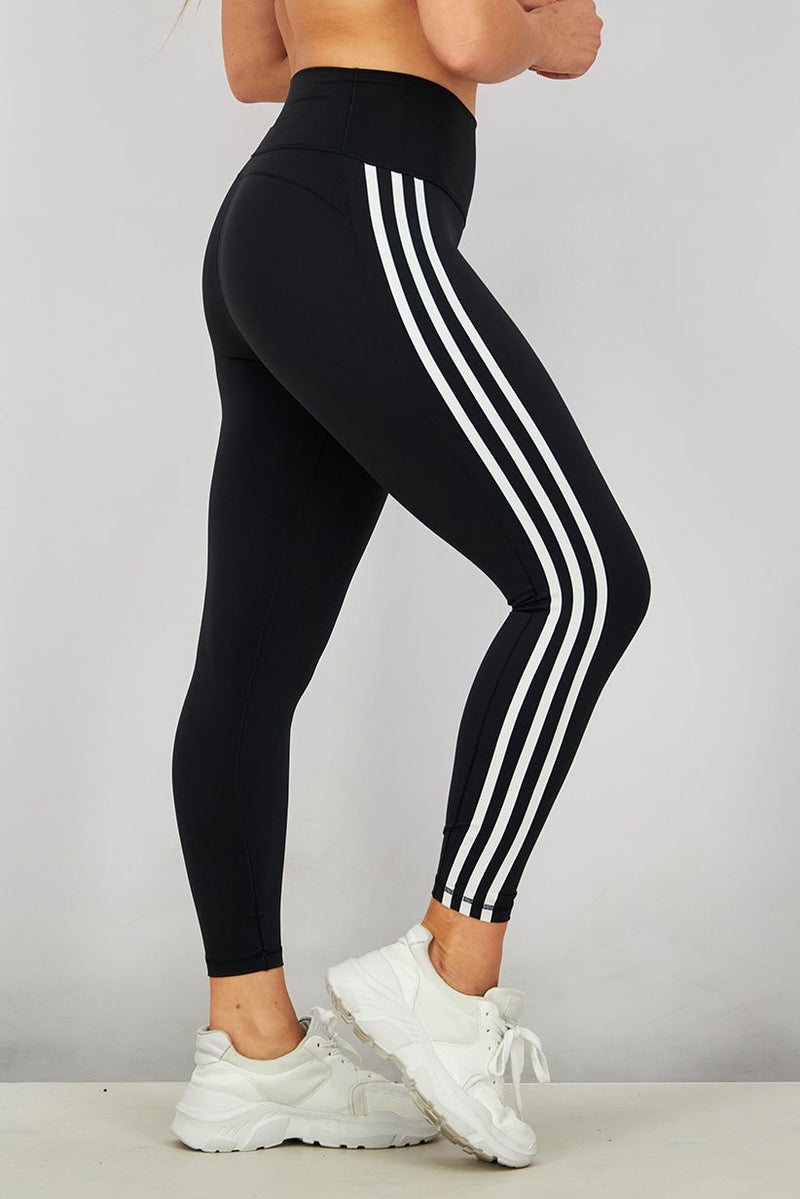 Adidas Women Sportswear Fit Believe This 20 3 Stripes 7/8 Tights, Black - Image 2