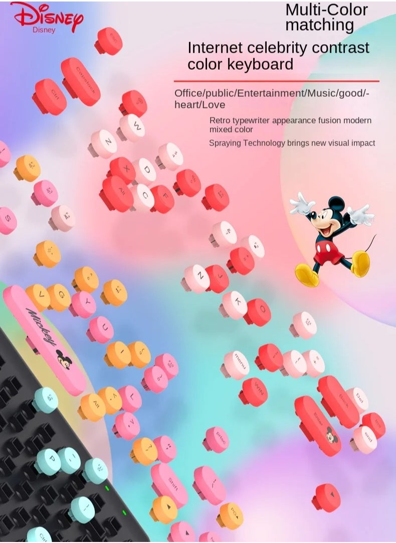 Disney - Disney Mickey Mouse Keyboard And Mouse Set Wireless Office Home Games Computer Keyboard And Mouse - Image 1