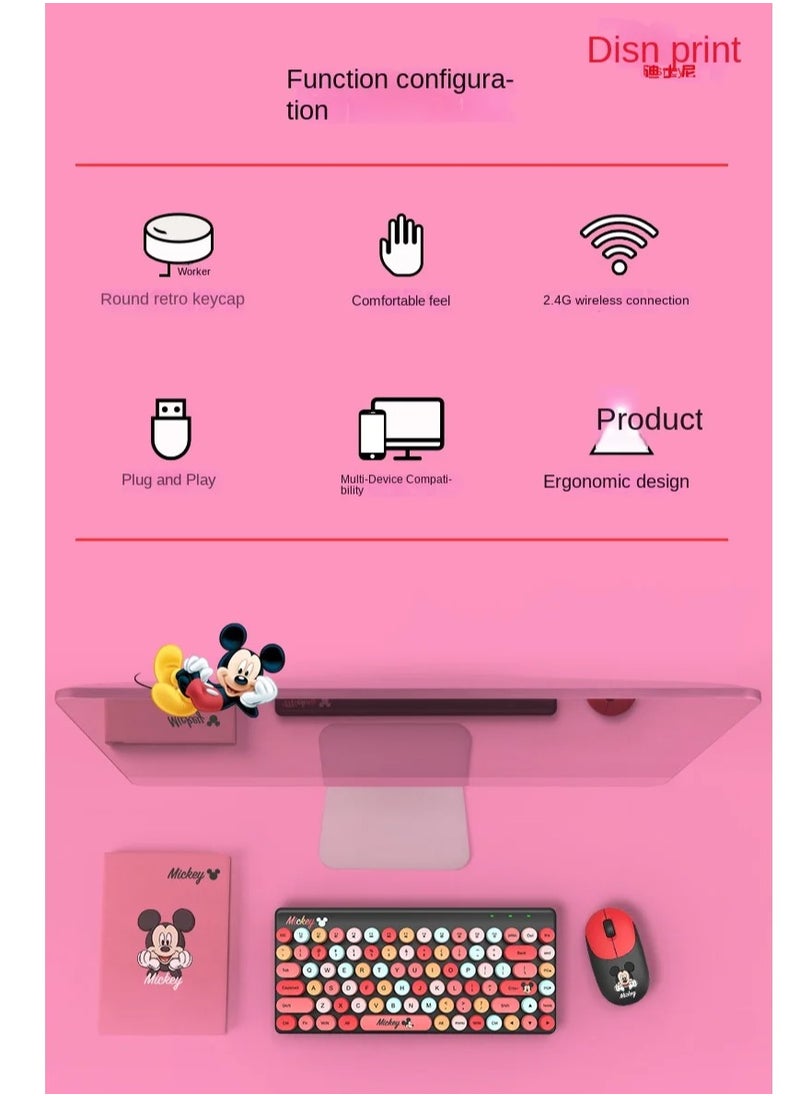 Disney - Disney Mickey Mouse Keyboard And Mouse Set Wireless Office Home Games Computer Keyboard And Mouse - Image 1