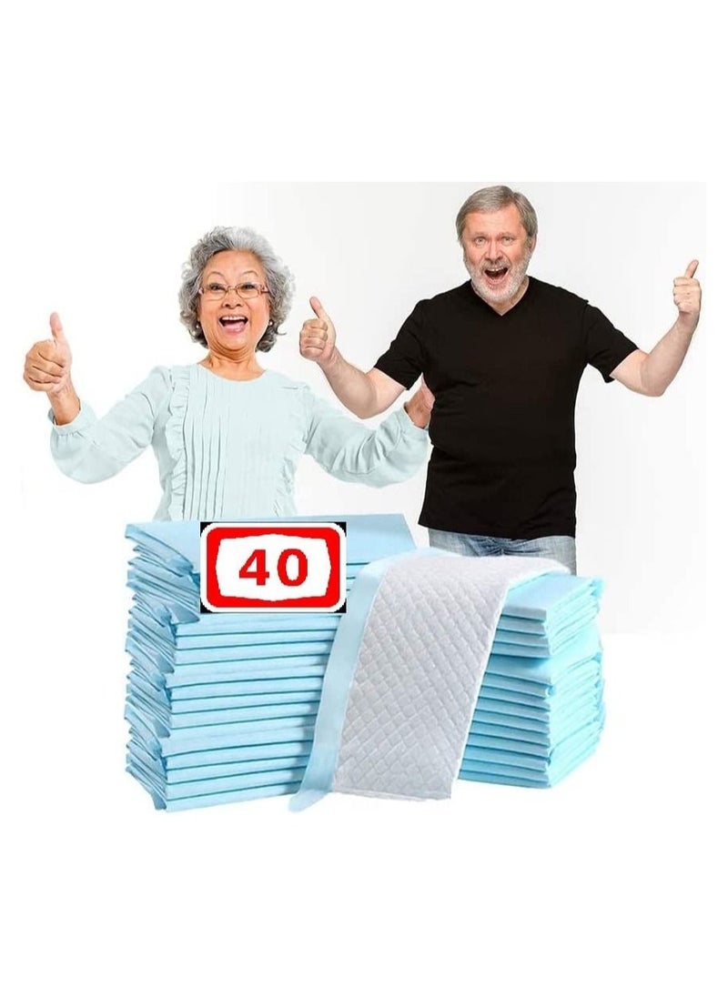 شيري ميديكال سابلاي ٤٠ قطعة معبأة في ٤ كيس مقاس 60 سم × 90 سم، فرشات حماية للاستعمال مرة، أغطية سرير، سميكة، حماية فائقة الامتصاص للأطفال والبالغين وكبار السن  - Image 1