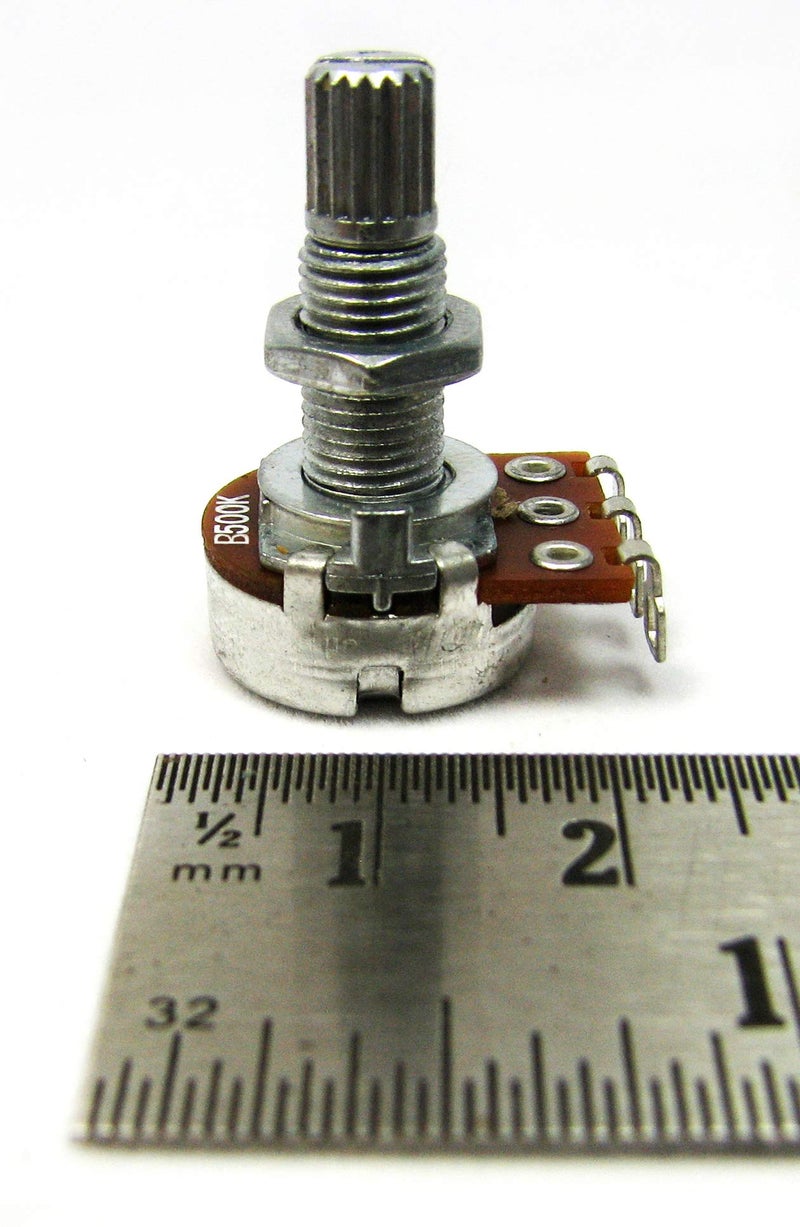 C. B. Gitty 2-pack 500KOhm Long-Shaft Guitar Volume Potentiometers (Pots) - Image 2