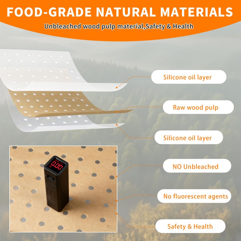 MEIYA Air Fryer Liners Disposable, 180Pcs Parchment Paper Sheets for Air Fryer, Oven, Toasters, 9x11 Inch rectangle Non-Stick Air Fryer Liner, Unbleached Oven Liners for Bottom of Oven - Image 5