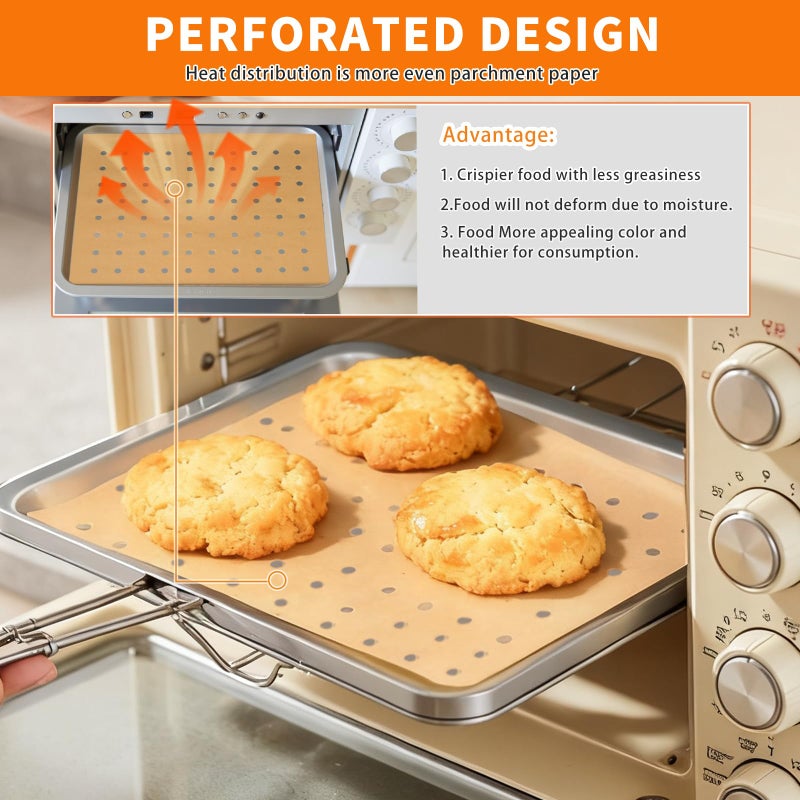 MEIYA Air Fryer Liners Disposable, 180Pcs Parchment Paper Sheets for Air Fryer, Oven, Toasters, 9x11 Inch rectangle Non-Stick Air Fryer Liner, Unbleached Oven Liners for Bottom of Oven - Image 4