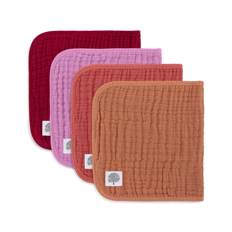 Parker Baby Co. Parker Baby Muslin Burp Cloths  100 Cotton Burping Clothes Newborn Essential  MustHave Baby Registry Modern and Trendy Colors  20x11 Large Baby Burp Cloths 4Pack Rose 