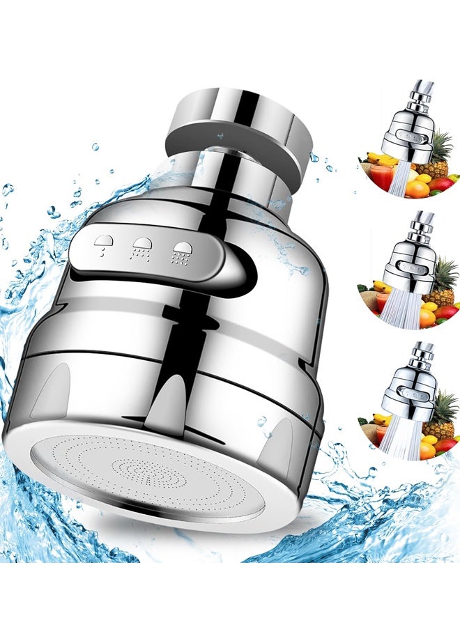Faucet Sprayer Head, 360 Rotatable Faucet Extender, 3 Modes, Anti-Splash, Water Saving Tap Aerator - Image 1