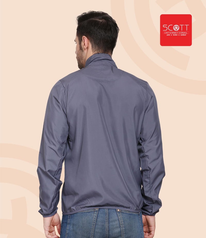 SCOTT INTERNATIONAL Men's Polyester iDry Jacket | Breathable, Lightweight, Water-Repellent Standard Length Jacket, Grey, L - Image 3
