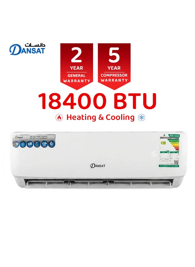 Dansat Split air conditioner - 18400 BTU - Hot & Cold - Wi-Fi - D18SACH D18SACH White - Image 1