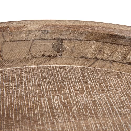 Creative Co-op Whitewashed Round Decorative Wood Tray - Image 3
