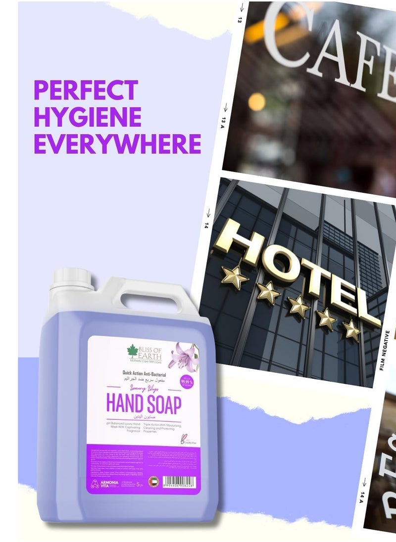 BLISS OF EARTH Hand Wash Refill, Refreshing Lavish Lavender & Blossom Blast & Luxury Lily Pack of 3, 15 Litres.  - Image 4
