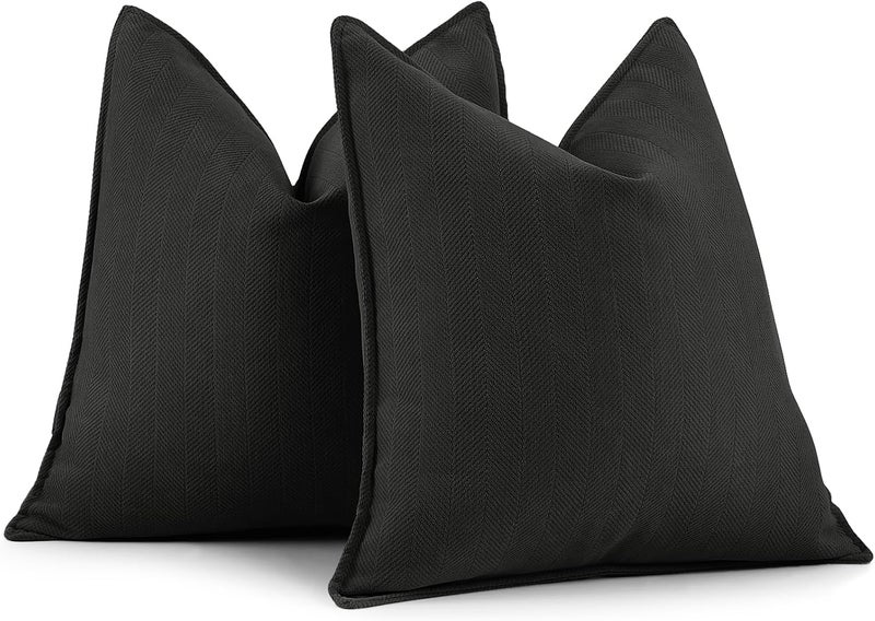 ZWJD غطاء وسادة بيج من، مقاس 26x26، مجموعة من 2 قطع، مصنوع من قماش الشينيل، بتصميم أنيق، ناعم وفاخر، مناسب للأريكة والسرير وديكور المنزل. - Image 1