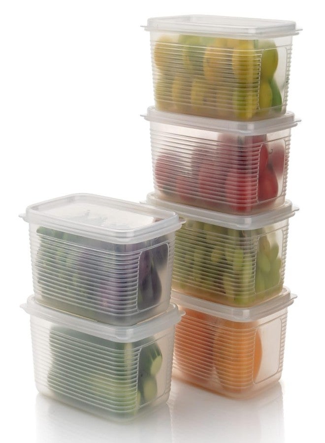 SORATH BPA-Free Plastic Food Storage Containers with Lids Stackable Airtight Boxes for Fridge & Freezer Reusable Organizer Bins for Fruits, Vegetables, Meal Prep & Leftovers (5) - Image 1