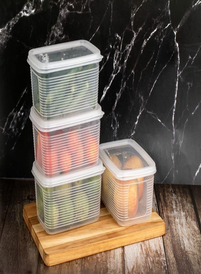 SORATH BPA-Free Plastic Food Storage Containers with Lids Stackable Airtight Boxes for Fridge & Freezer Reusable Organizer Bins for Fruits, Vegetables, Meal Prep & Leftovers (5) - Image 2