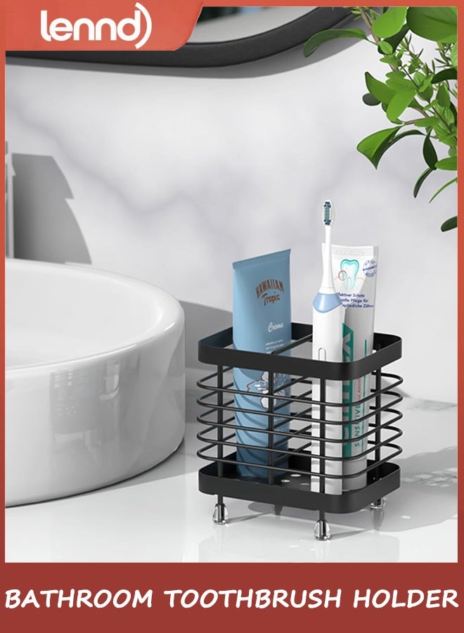 LENND Toothbrush Holders for Bathroom, Stainless Steel Electric Toothbrush Holder Wall Mounted, Shower Toothbrush Toothpaste Holder, Bathroom Organizer Essentials, 2 Slots - Image 2