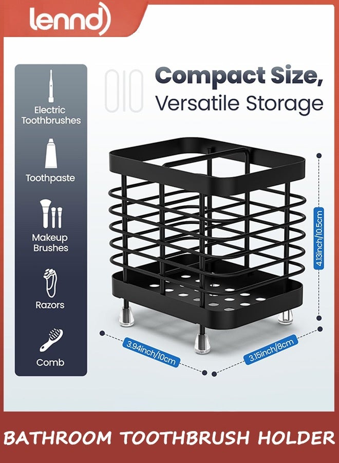 LENND Toothbrush Holders for Bathroom, Stainless Steel Electric Toothbrush Holder Wall Mounted, Shower Toothbrush Toothpaste Holder, Bathroom Organizer Essentials, 2 Slots - Image 3