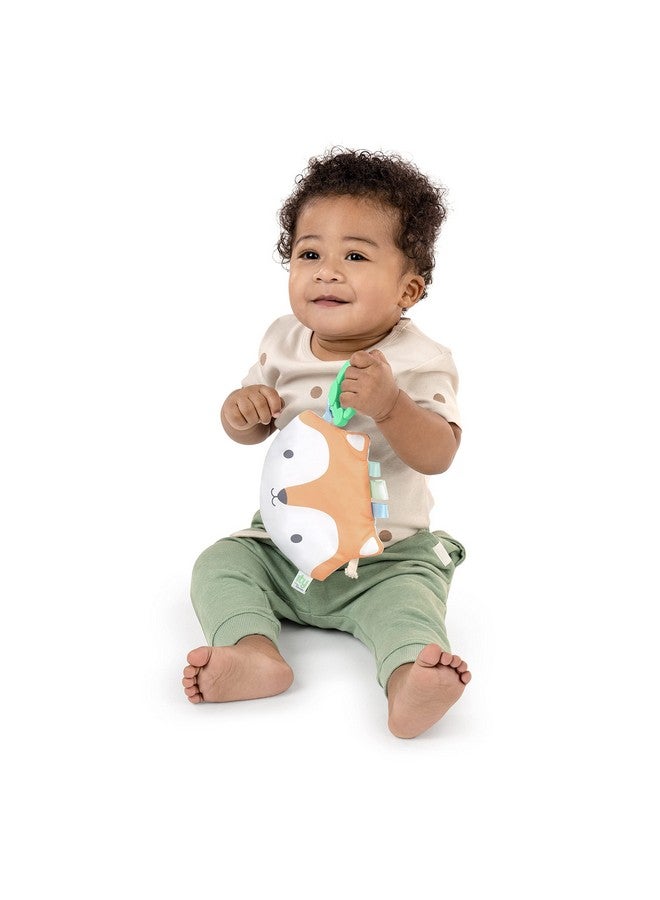 Ingenuity: ity by Ingenuity Crinklet, Fox Crinkle Toy for Newborn and Up, Satin Ribbon Tags, C-Link Attachment, Unisex - Kitt - Image 2