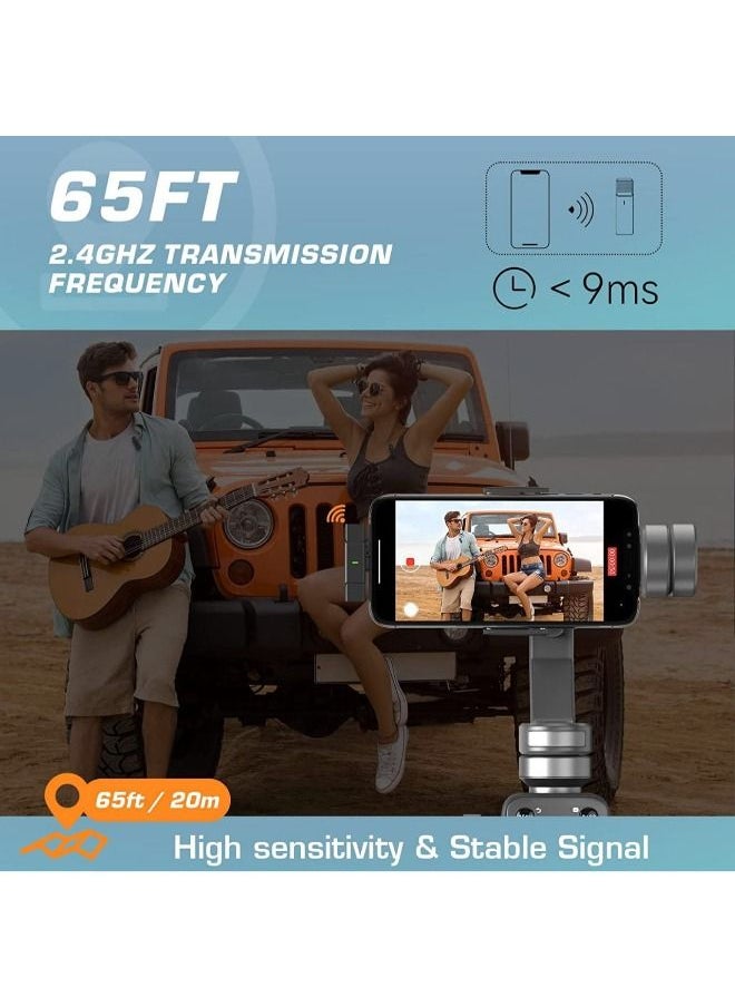 SHOPI - Dule Mic Wireless Lavalier Microphone, 1 for 2 2.4GHz Noise Reduction Microphone System with Charging Case, Plug & Play Automatically Pairing Wireless Microphone, Clear Pickup Recording Mic - Image 1