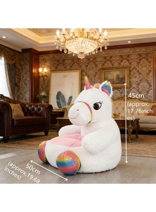 XICEN Cute Unicorn Bean Bag Chair for Kids, Children Sofa,  Animal-shaped Armchair, Small Cartoon Couch for Boys & Girls, Comfortable Cushion Suitable for Living Room, Play Room, Nursery Room and Kindergarten, 50*50*45cm - Image 3
