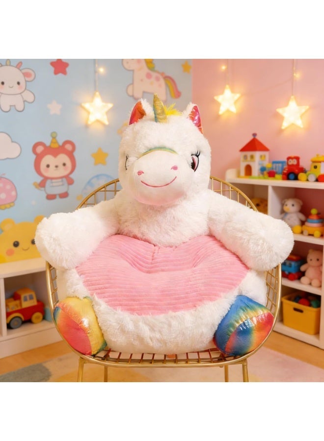XICEN Cute Unicorn Bean Bag Chair for Kids, Children Sofa,  Animal-shaped Armchair, Small Cartoon Couch for Boys & Girls, Comfortable Cushion Suitable for Living Room, Play Room, Nursery Room and Kindergarten, 50*50*45cm - Image 4