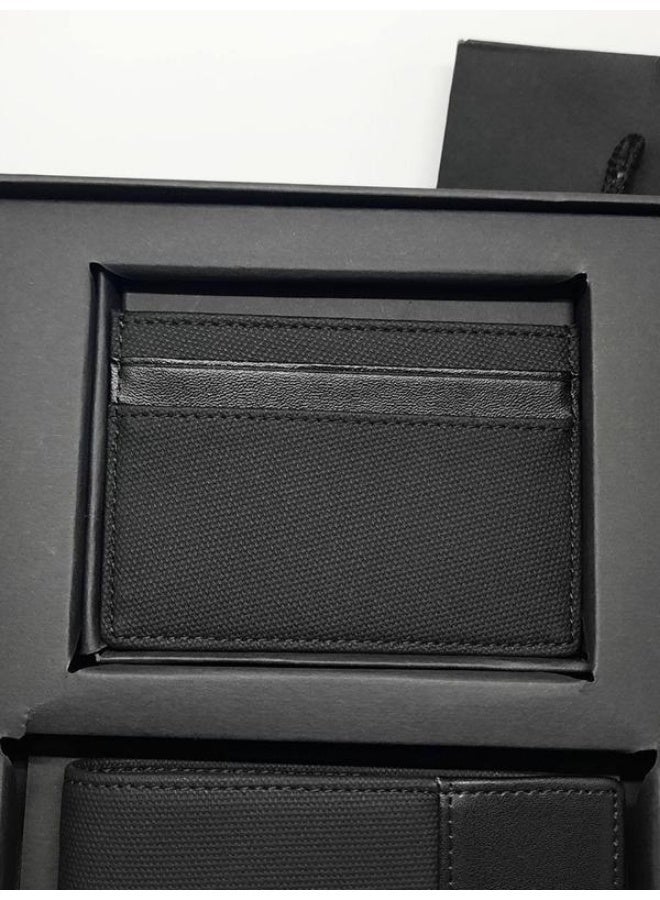 HUGO BOSS BOSS Black Bifold Wallet with Leather and Fabric Design - Image 3