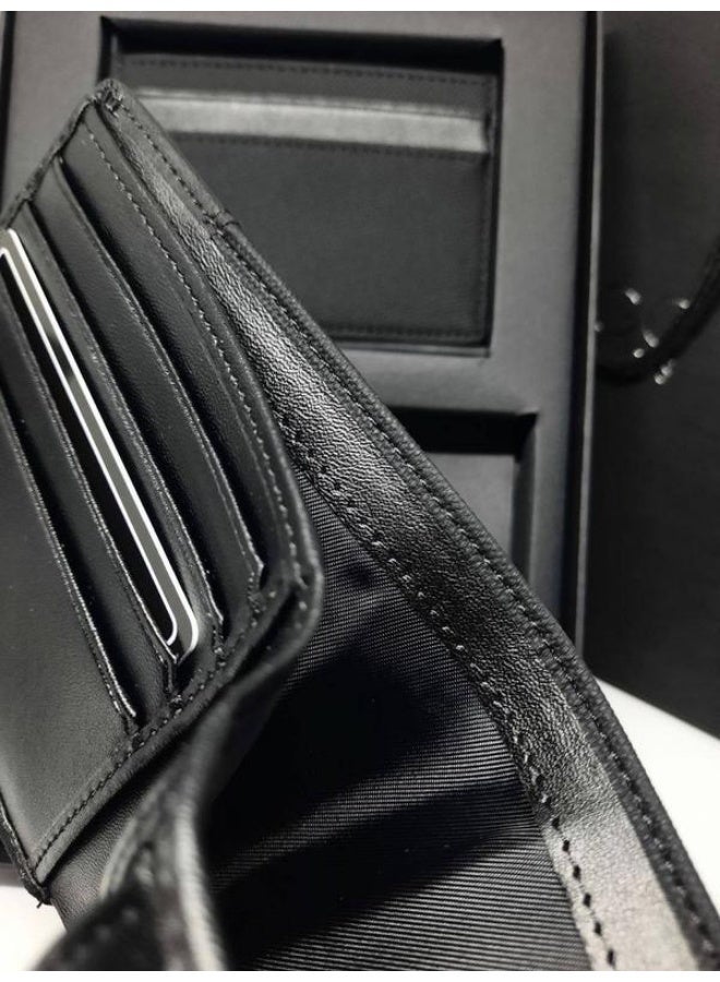 HUGO BOSS BOSS Black Bifold Wallet with Leather and Fabric Design - Image 4