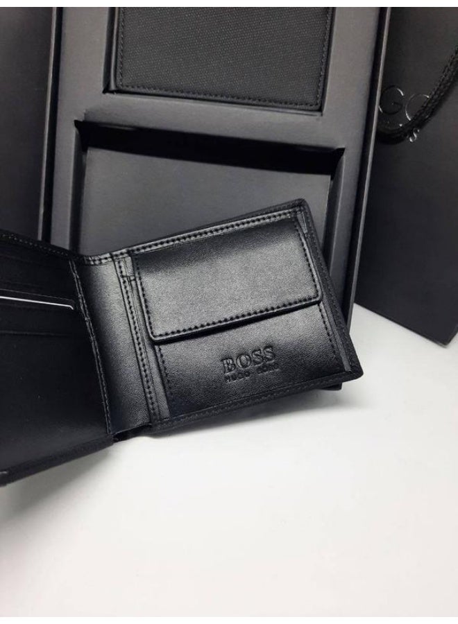 HUGO BOSS BOSS Black Bifold Wallet with Leather and Fabric Design - Image 5