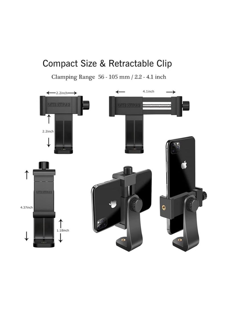 Generic - ZatRuiZE Tripod Mount, Cell Phone Tripod Holder Clip, 1/4 Inch Screw Adapter, 360 Degree Rotation & Fixed 2 in 1, Smartphone Camera Holder, Mobile iPhone Clamp - Image 1