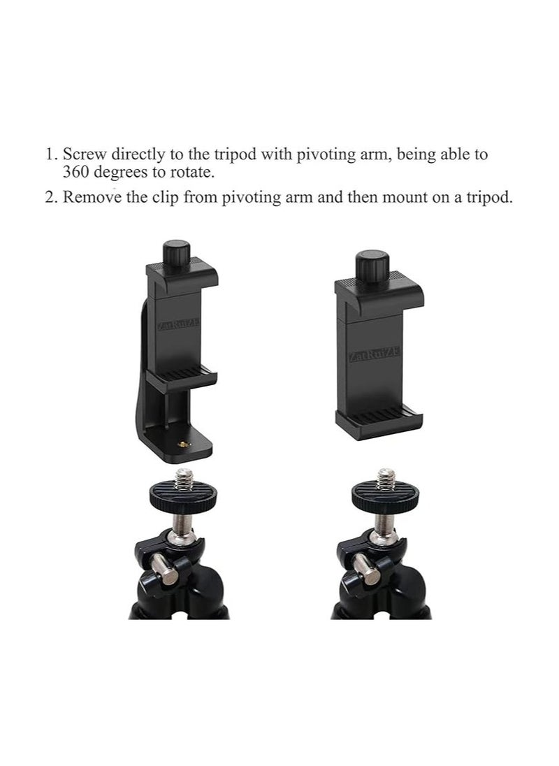 Generic - ZatRuiZE Tripod Mount, Cell Phone Tripod Holder Clip, 1/4 Inch Screw Adapter, 360 Degree Rotation & Fixed 2 in 1, Smartphone Camera Holder, Mobile iPhone Clamp - Image 1