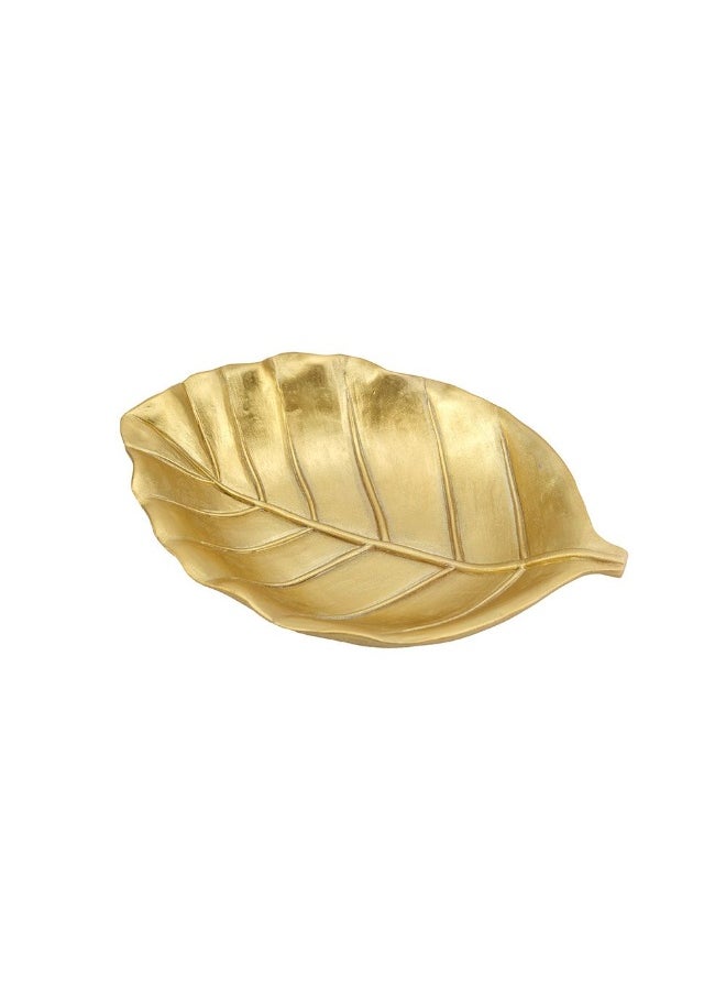 DANUBE HOME Danube Home Norwich Leaf Tray - 29.5X18X5.5Cm Gold Ceramic Decorative Tray Stylish Home Accessories For Organizing & Displaying Elegant Leaf Design For Home Decor  - Image 2