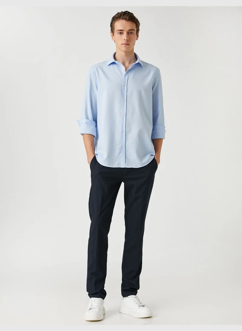 كوتون Basic Shirt Classic Neck Long Sleeve Regular Fit