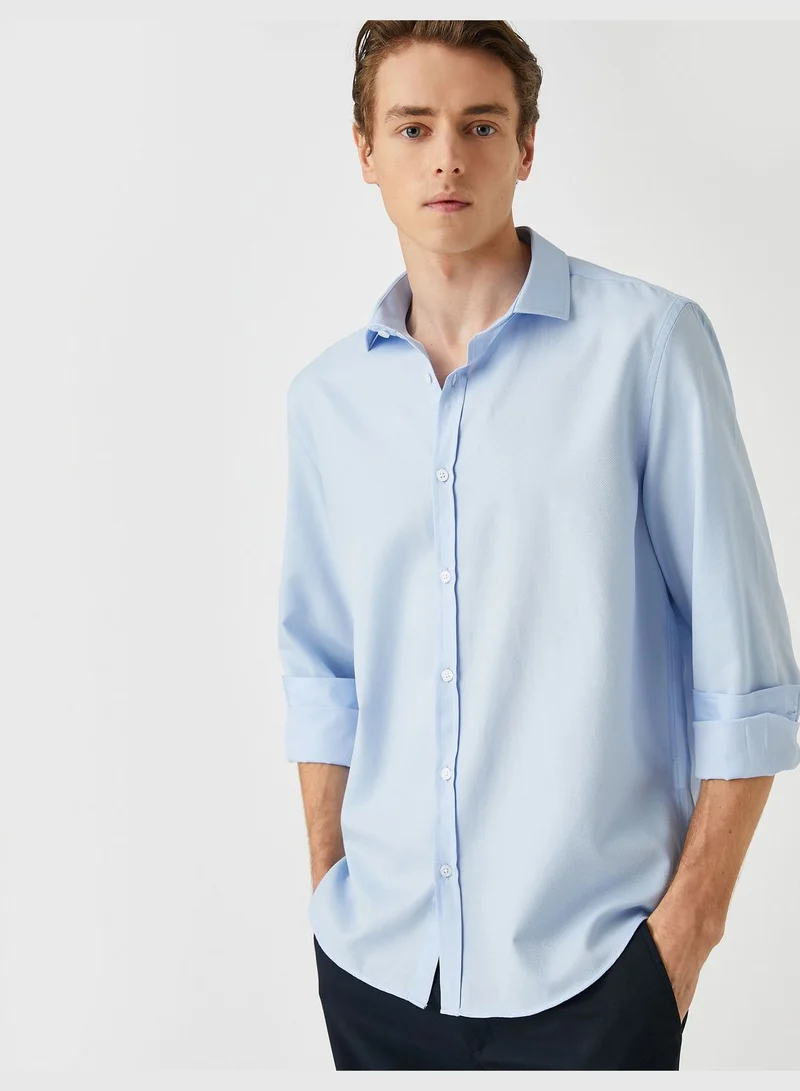كوتون Basic Shirt Classic Neck Long Sleeve Regular Fit
