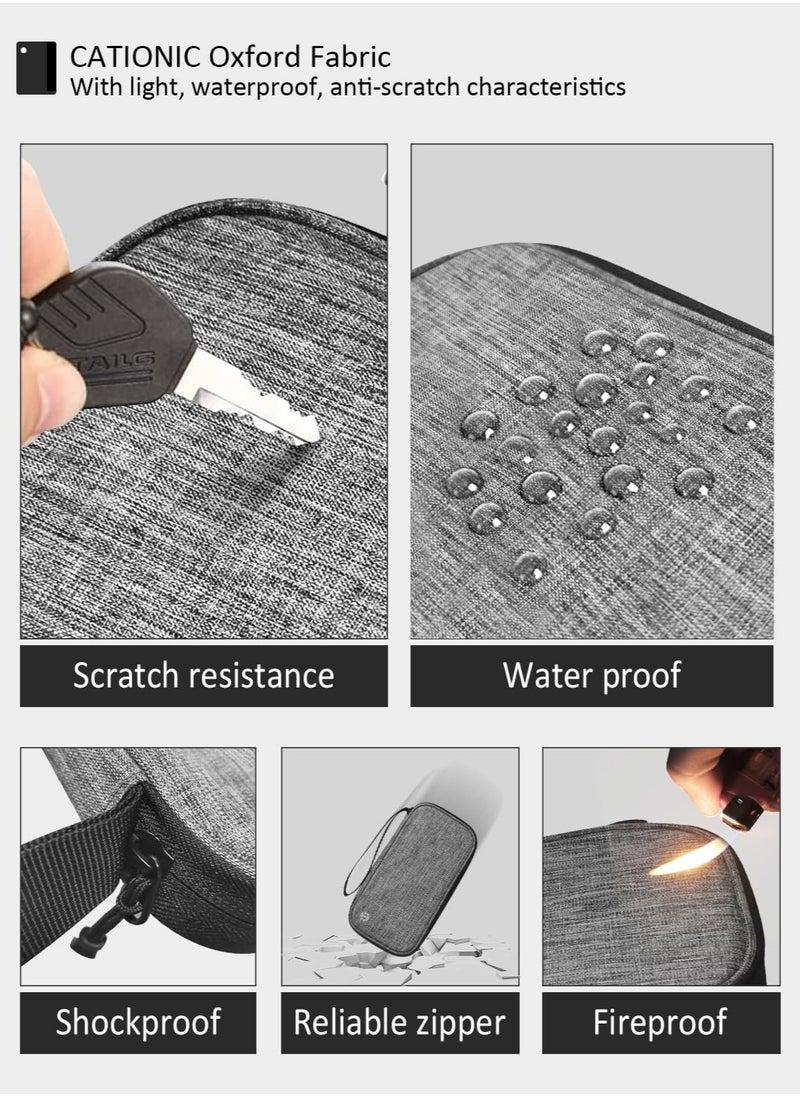 Excefore - Family Passport Holder Travel Wallet, Travel Document Wallet Organiser with RFID Blocking, Waterproof Holiday Passport Case Men Women for ID Card,Credit Cards, Flight Tickets, Money, Grey - Image 1