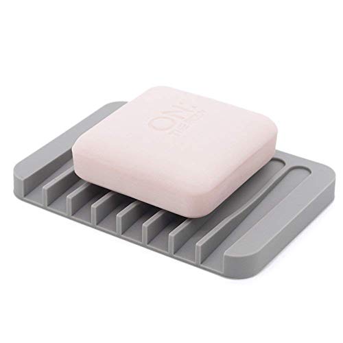 P-Plus International Soap Dish Tray Saver Holder Drainer Shower Waterfall for Bathroom/Kitchen/Counter Top, Keep Bars Dry Easy Cleaning Flexible Silicone, soap Dish, White, 3 Pack (Mixed(3 Color)) - Image 4