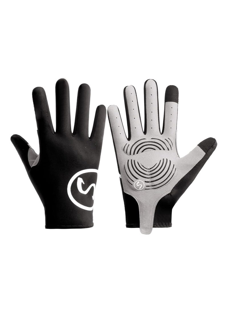 Generic - Full Finger Mountain Bike Gloves for Men - Shock-Absorbing Cycling Gloves, Dirt Bike Racing Gloves, Touchscreen Workout Gloves, MTB Gloves, Size L. - Image 1
