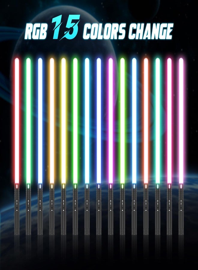 FlyQintess 2-Pack Light Saber, USB Rechargeable, Dualing Double Lightsaber, Mental Handle with Upgraded RGB 20 Colors, Laser Sword Toy Gift for Kids and Adults Cosplay Party for Fun（23.6 Inch） - Image 2