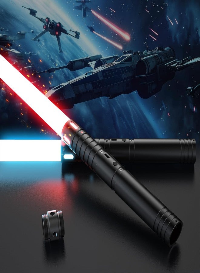 FlyQintess 2-Pack Light Saber, USB Rechargeable, Dualing Double Lightsaber, Mental Handle with Upgraded RGB 20 Colors, Laser Sword Toy Gift for Kids and Adults Cosplay Party for Fun（23.6 Inch） - Image 1