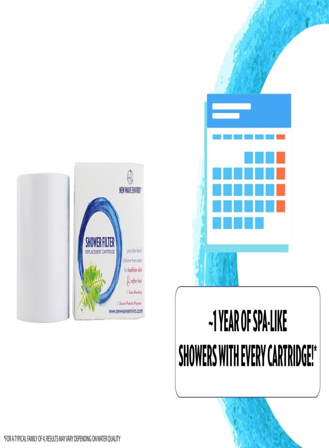 New Wave Enviro Shower Filter Replacement Cartridge with Chlorine Reduction, 1 Year Filter Life - Image 3