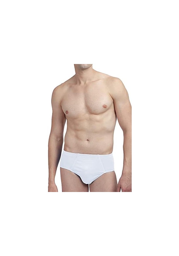 RUPA Men's Senor Briefs - 3 Pack, Ribbed, Large, White - Image 2