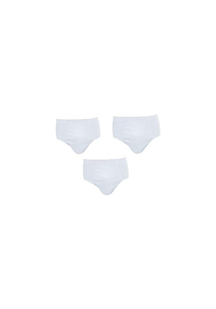 RUPA Men's Senor Briefs - 3 Pack, Ribbed, Large, White - Image 3