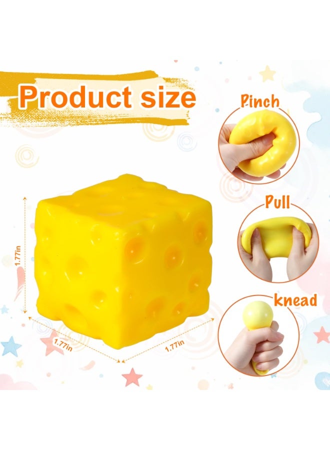 2-Pack Yellow Cheese Squishy Toys Fidget Set, Slow Rising Stress Relief Sensory Squeeze for Kids & Adults - Image 2