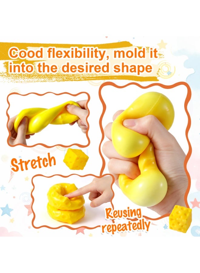 2-Pack Yellow Cheese Squishy Toys Fidget Set, Slow Rising Stress Relief Sensory Squeeze for Kids & Adults - Image 4