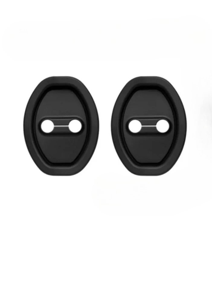 Generic Car Door Lock Protect Covers, Car Sound Deadener Dampers Door Lock Insulation, Anti Rust Soundproof Buffer Seal Deadening Shock Resistant Protector, (2pcs, Black) - Image 1