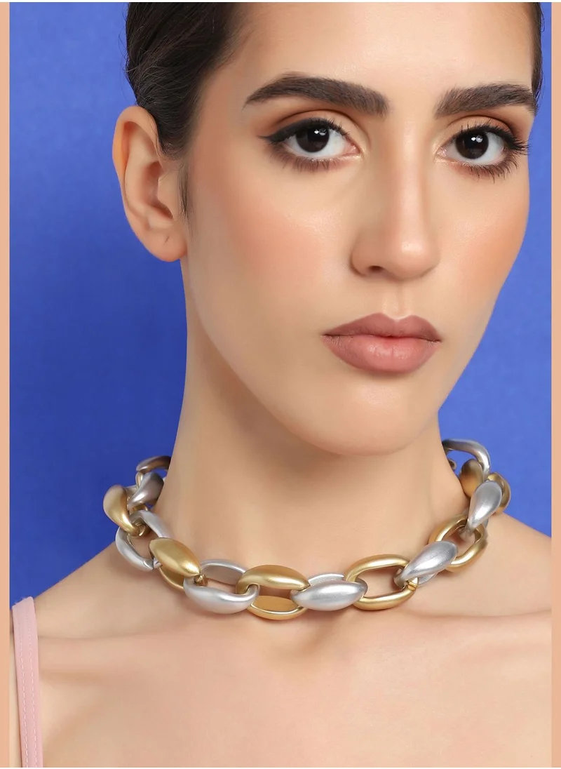 SOHI Gold Plated Party Designer Necklace For Women