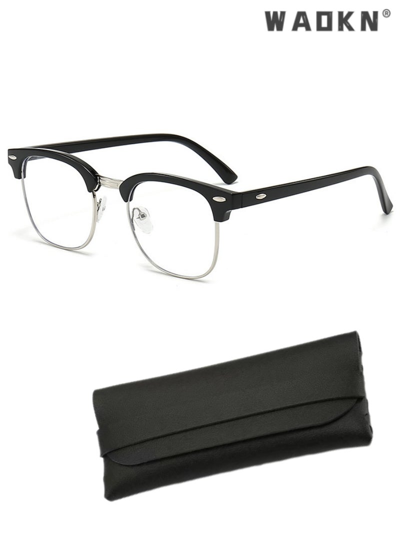 WAOKN Anti Blue Clight Glasses Suitable for Men and Women Reading UV Protection Eye Fatigue Prevention Computer Reading Games and TV, Anti-blue & Anti eyestrain, Metal Filter Blue-light Eyewear Gaming Glass  - Image 1