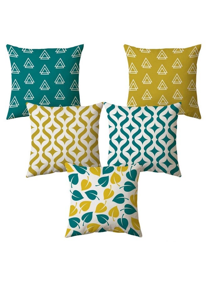 AEROHAVEN Set of 5 Multi Colored Decorative Hand Made Jute Cushion Covers - CC14 - (12 Inch x 12 Inch) - Image 1