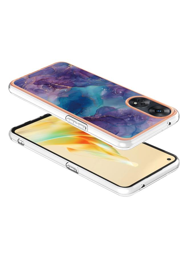 إيروريكس جراب لهاتف OPPO Reno 8T 4G، جراب هاتف IMD مزدوج الجوانب من الرخام المطلي بالكهرباء - Image 3